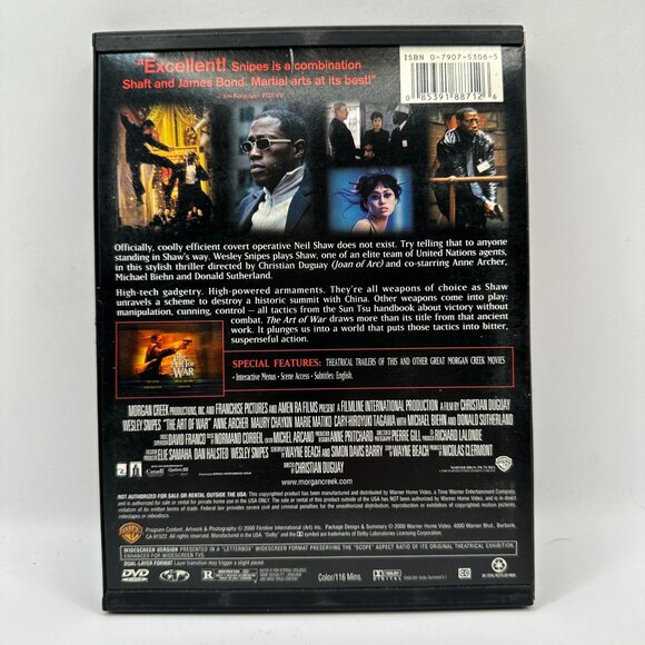 The Art Of War DVD Wesley Snipes Action Movie Rated R Warner Bros. Pictures - Picture 2 of 3